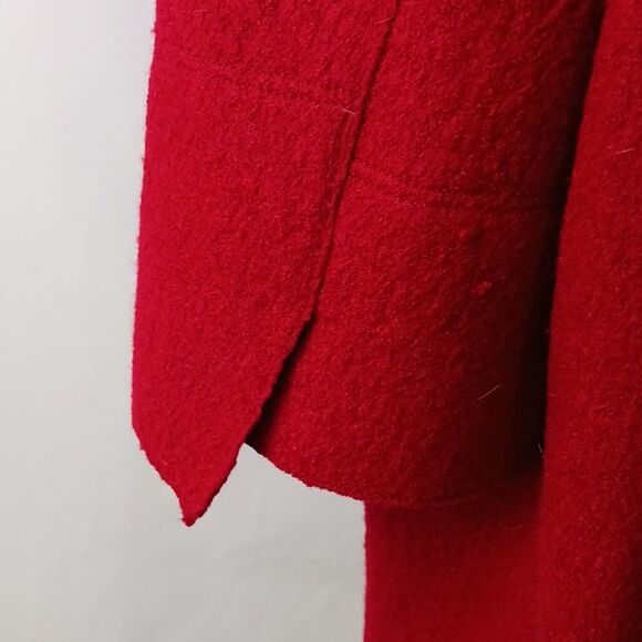 Joeffer Caoc Red Boiled Wool Open Front Jacket. - Picture 6 of 7